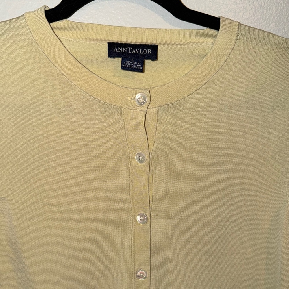Ann Taylor Beige/cream Button-Down Cardigan - Picture 3 of 6
